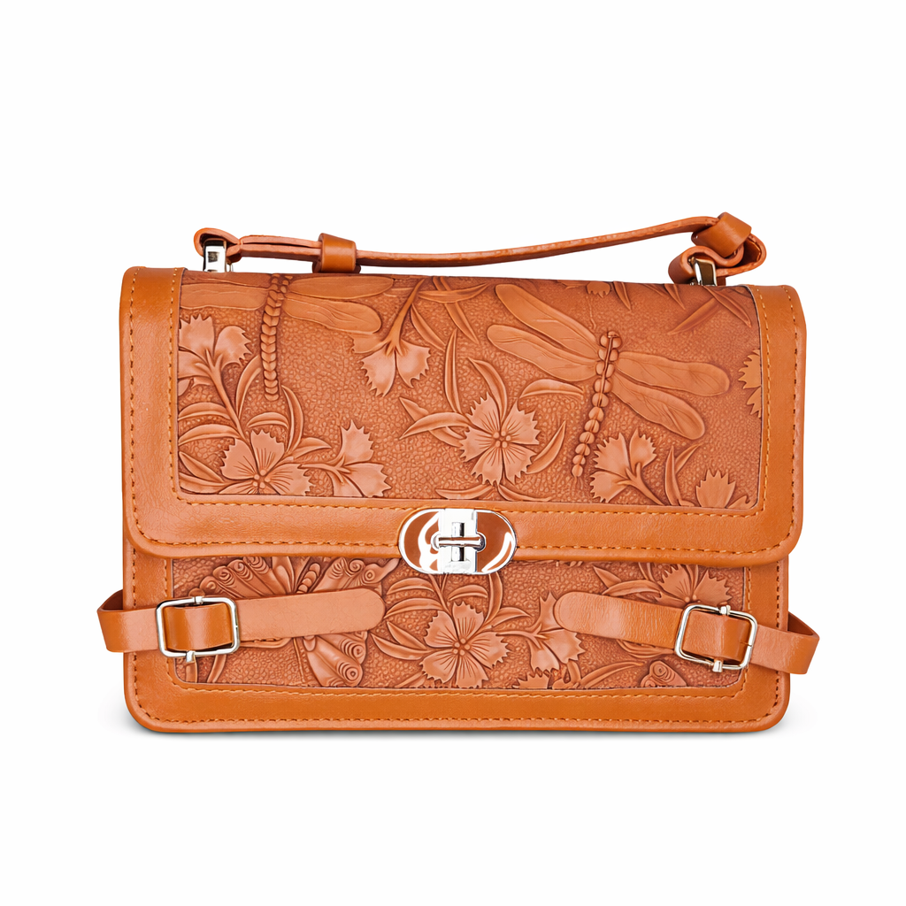 Elegant Satchel Handbag with Floral Details – Chic & Feminine