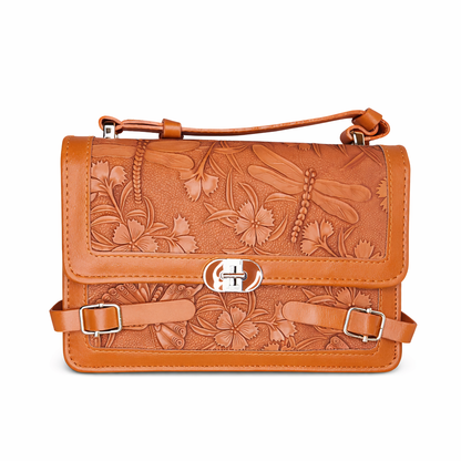 Elegant Satchel Handbag with Floral Details – Chic & Feminine