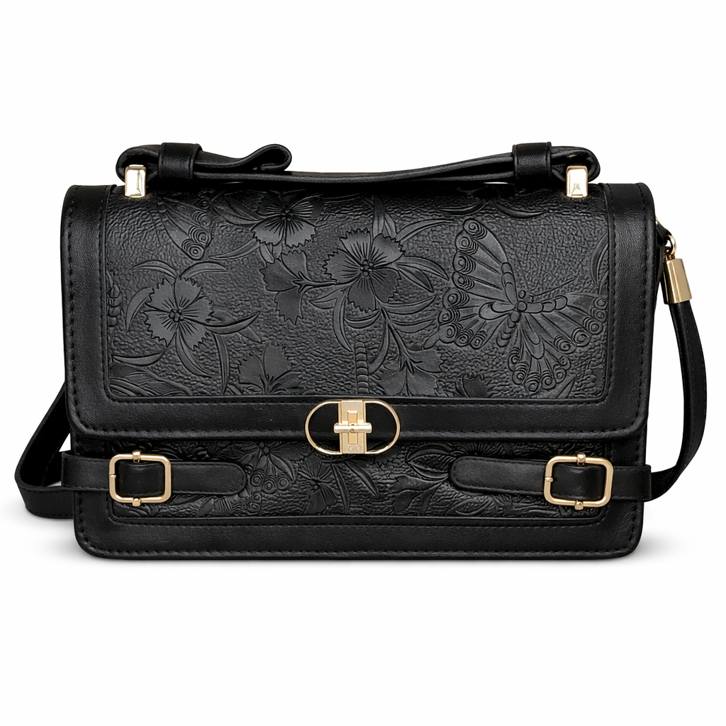 Elegant Satchel Handbag with Floral Details – Chic & Feminine