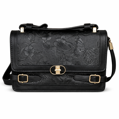 Elegant Satchel Handbag with Floral Details – Chic & Feminine