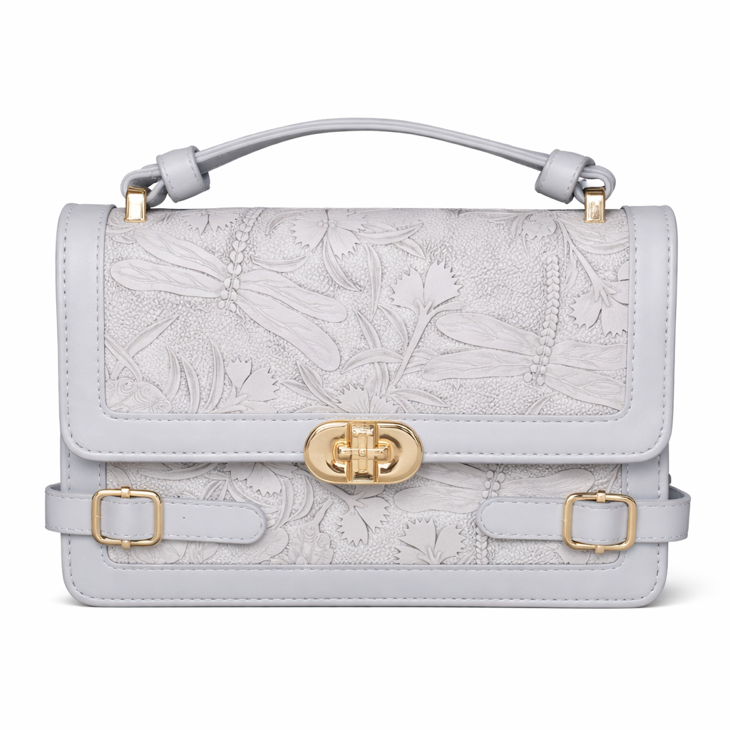 Elegant Satchel Handbag with Floral Details – Chic & Feminine