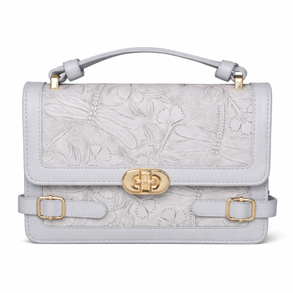 Elegant Satchel Handbag with Floral Details – Chic & Feminine