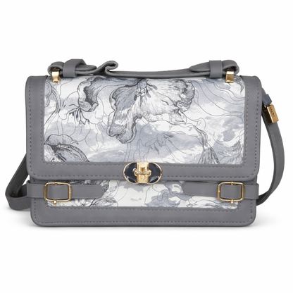 Elegant Taupe Handbag with Gold Lock – Stylish & Sophisticated