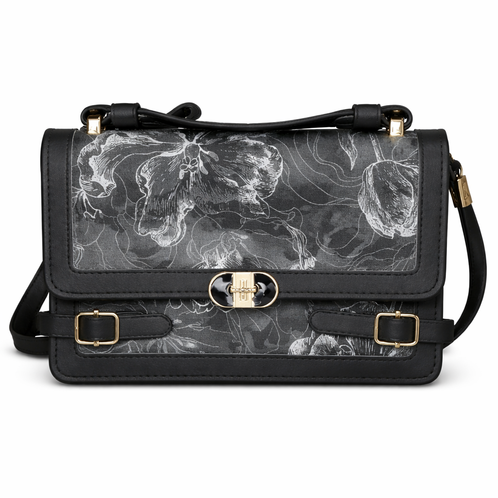 Elegant Taupe Handbag with Gold Lock – Stylish & Sophisticated