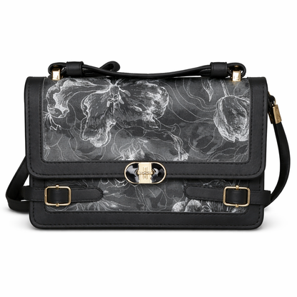 Elegant Taupe Handbag with Gold Lock – Stylish & Sophisticated
