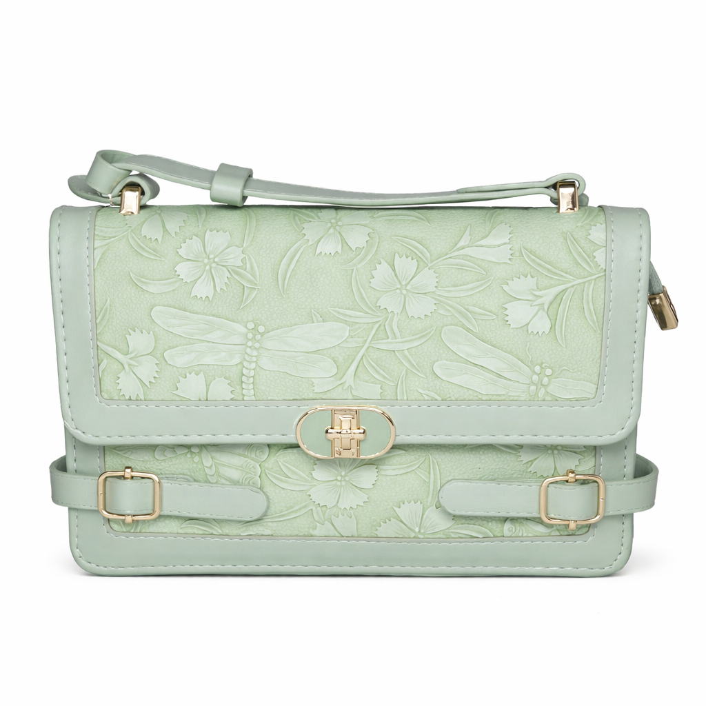 Elegant Satchel Handbag with Floral Details – Chic & Feminine