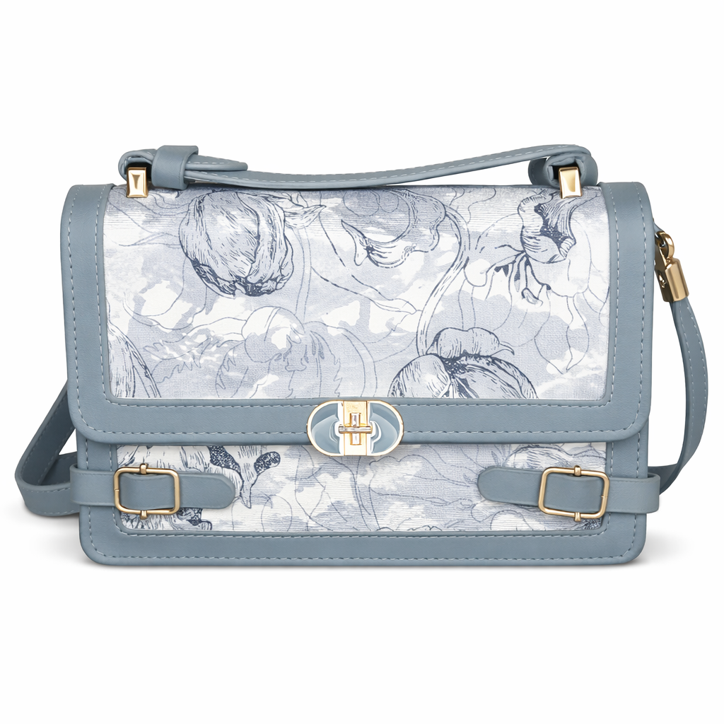 Elegant Taupe Handbag with Gold Lock – Stylish & Sophisticated