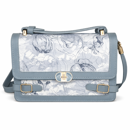 Elegant Taupe Handbag with Gold Lock – Stylish & Sophisticated