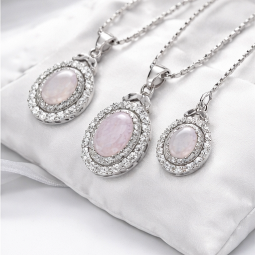 Gold Finish Ruby/Pink Cubic Zirconia 2Piece Jewelry Set