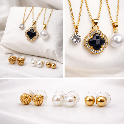 Premium Women’s Jewelry Combo – 3 Bracelets & 3 Bangles Set